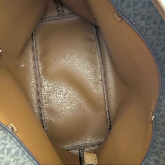 Michael Kors Signature Large Tote Brown Monogram MK Shoulder Bag Purse - Picture 9 of 10